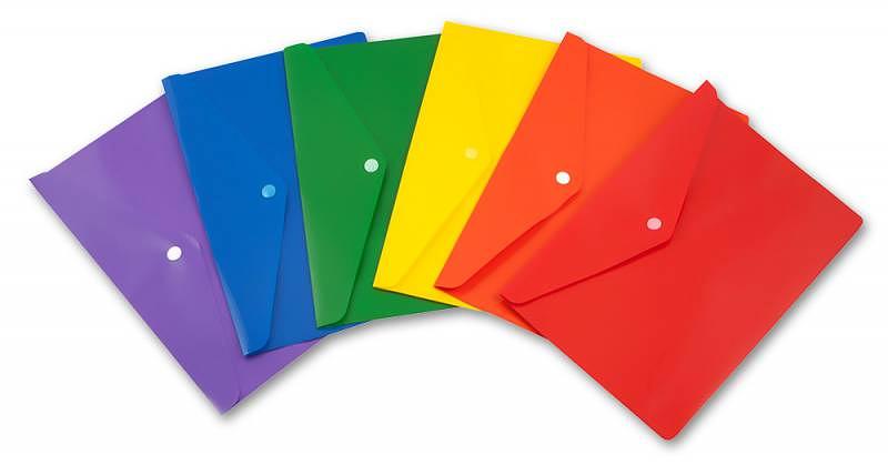 Конверт на кнопке Бюрократ -PK804A5NRED A5 непрозрачный пластик 0.18мм красный фото 2