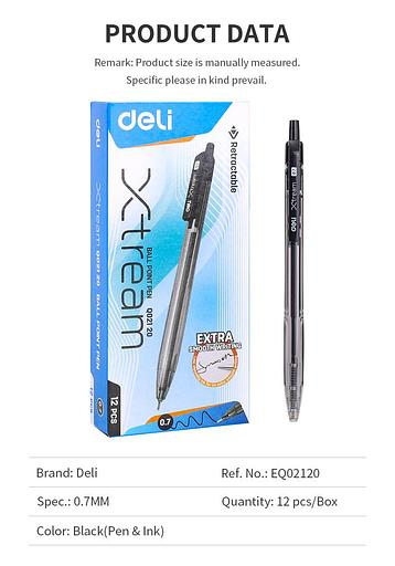 Ручка шариковая Deli EQ02120 авт. 0.7мм черный черные чернила фото 6