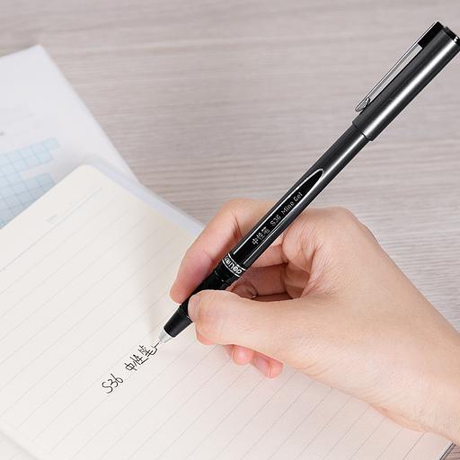 Ручка гелевая Deli S36 0.5мм черный черные чернила фото 4