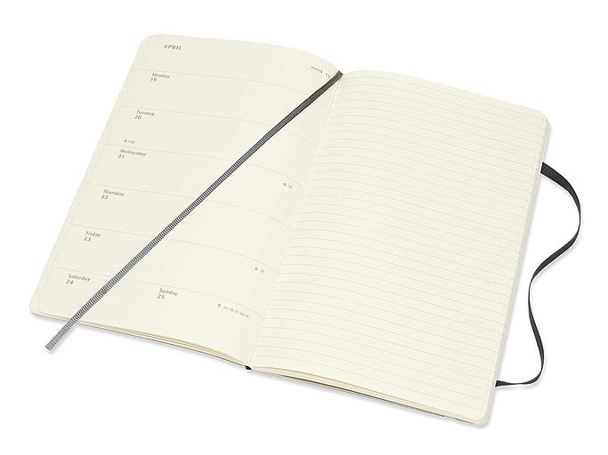 Еженедельник Moleskine CLASSIC SOFT WKNT Large 130х210мм 144стр. мягкая обложка черный фото 5