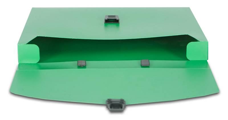 Портфель Бюрократ -BPP01GRN 1 отдел. A4 пластик 0.7мм зеленый фото 2
