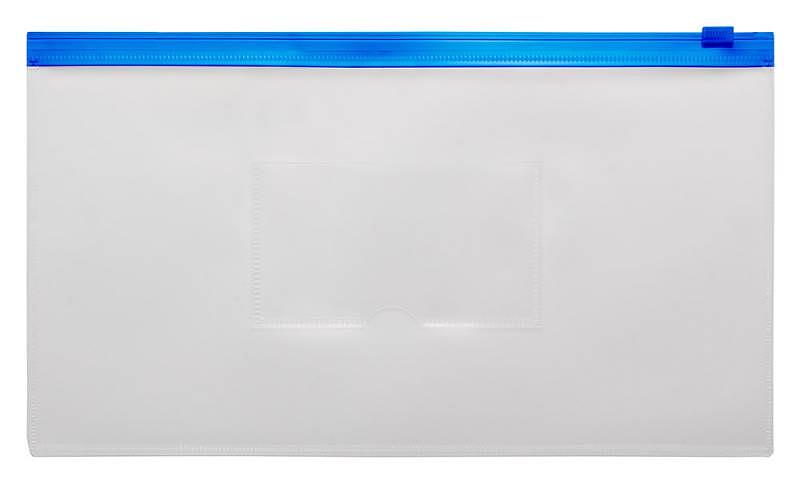 Папка на молнии ZIP Бюрократ -BPM6ABLUE полипропилен 0.15мм карм.для визит. цвет молнии синий Travel формат фото 1