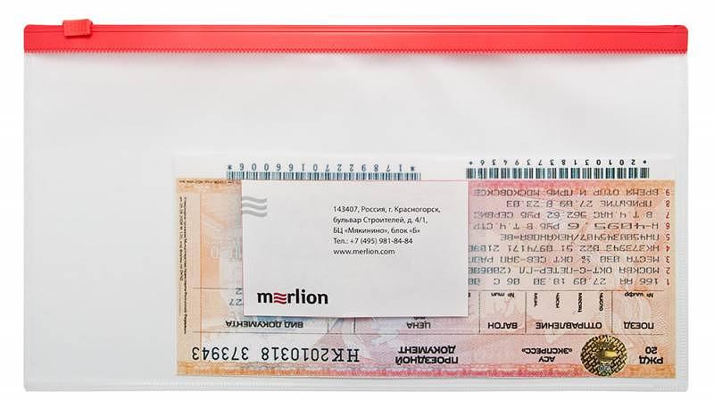 Папка на молнии ZIP Бюрократ -BPM6ABLUE полипропилен 0.15мм карм.для визит. цвет молнии синий Travel формат фото 2