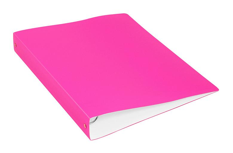 Папка метал.пруж.скоросш. Бюрократ Double Neon DNE07PPINK A4 пластик 0.7мм кор.27мм карм.прод.внут. розовый фото 1