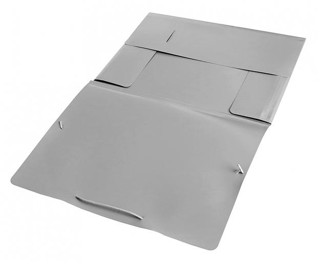 Папка на резинке Бюрократ -PR05GREY A4 пластик кор.30мм 0.5мм серый фото 2