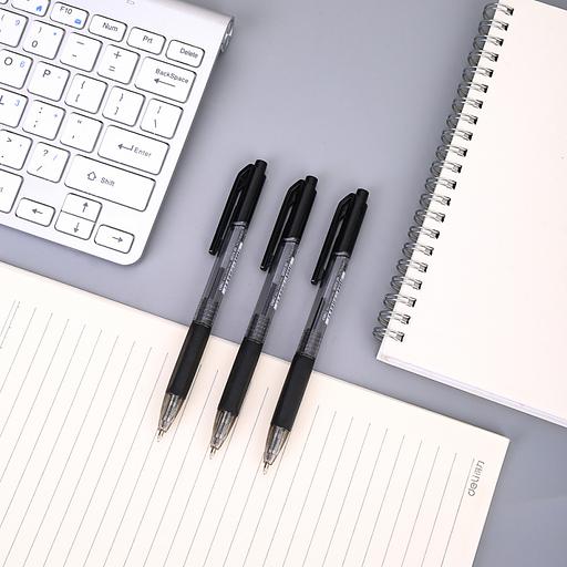 Ручка шариковая Deli EQ02320 X-tream авт. 0.7мм резин. манжета прозрачный/черный черные чернила фото 5