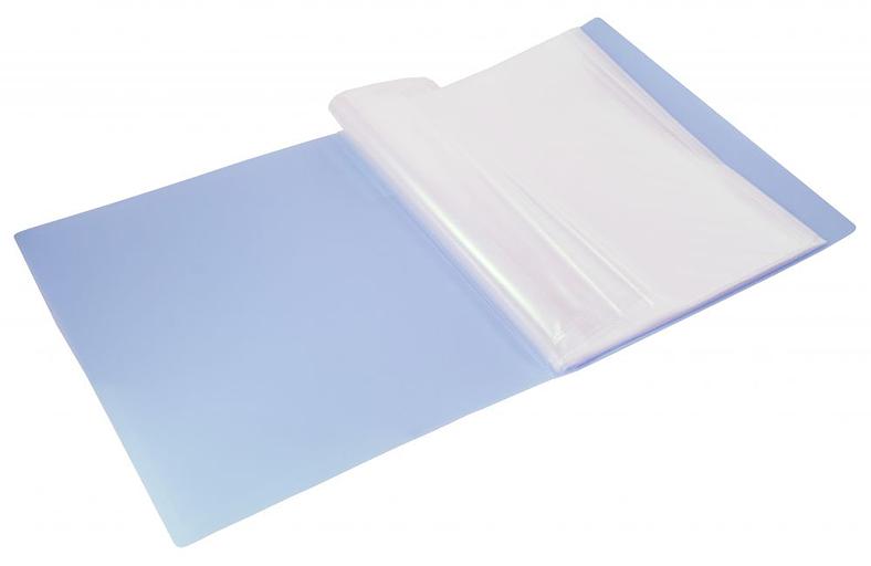 Папка с 60 прозр.вклад. Бюрократ Gems GEM60AZURE A4 пластик 0.7мм торц.карм с бум. встав голубой топаз фото 2