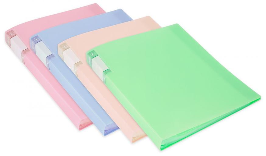 Папка с 60 прозр.вклад. Бюрократ Gems GEM60AZURE A4 пластик 0.7мм торц.карм с бум. встав голубой топаз фото 3