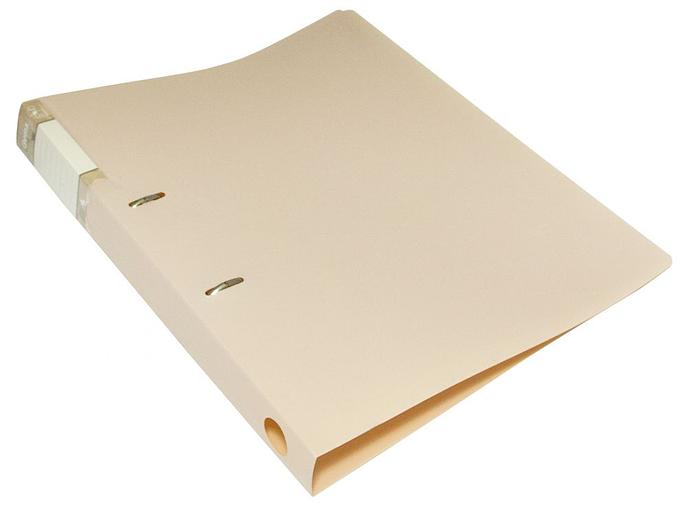 Папка на 2-х D-кольцах Бюрократ Gems GEM0812/2RCREAM A4 пластик 0.7мм кор.32мм торц.карм с бум. встав кремовый жемчуг фото 1