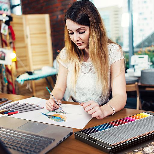 Карандаши цветные акварельные Deli 6524 Nuevo липа 72цв. сереб. корпус мет.кор. фото 6