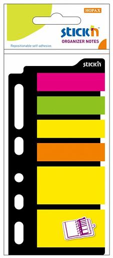 Закладки самокл. индексы пластиковые Stick`n 21070 6цв.в упак. 25лист для органайзера 25x45мм+12x45мм европодвес фото 1