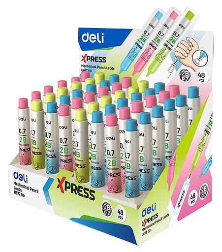 Грифель Deli EU67700 0.7мм 2B (20гриф) ассорти фото 1