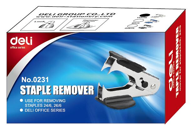 Антистеплер Deli E0231 24/6 26/6 ассорти металл/пластик коробка фото 4