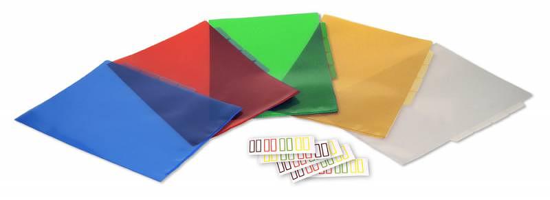 Папка-уголок Бюрократ -E366 5 уровн. A4 пластик 0.15мм ассорти фото 1