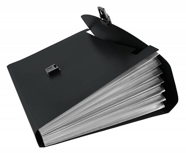 Портфель Бюрократ -BPP13BLCK 13 отдел. A4 пластик 0.7мм черный фото 2