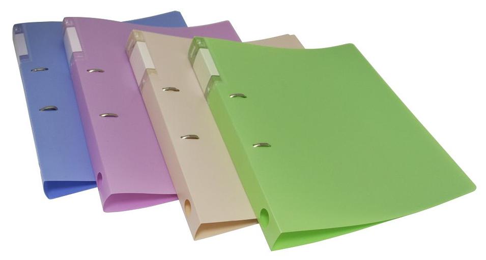 Папка на 2-х D-кольцах Бюрократ Gems GEM0812/2RAZURE A4 пластик 0.7мм кор.32мм торц.карм с бум. встав голубой топаз фото 2