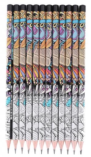 Карандаш чернографит. Deli EU53300-1 Arti Graff 2B шестигран. тополь рисунок (1шт) фото 2