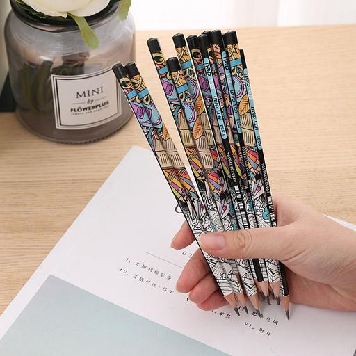 Карандаш чернографит. Deli EU53300-1 Arti Graff 2B шестигран. тополь рисунок (1шт) фото 5