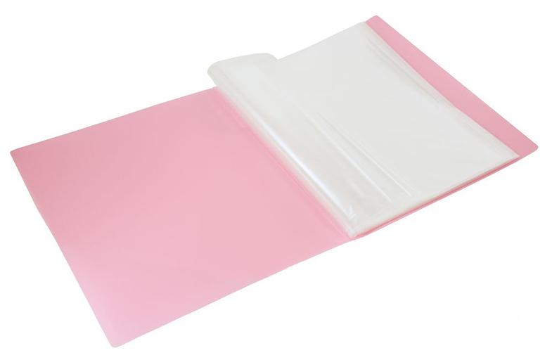 Папка с 20 прозр.вклад. Бюрократ Gems GEM20PIN A4 пластик 0.7мм торц.карм с бум. встав розовый аметист фото 2