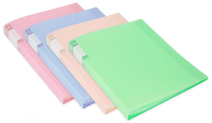 Папка с 20 прозр.вклад. Бюрократ Gems GEM20PIN A4 пластик 0.7мм торц.карм с бум. встав розовый аметист фото 3