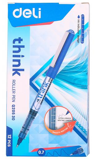 Ручка-роллер Deli THINK (EQ20530) 0.7мм стреловидный пиш. наконечник синий синие чернила фото 3