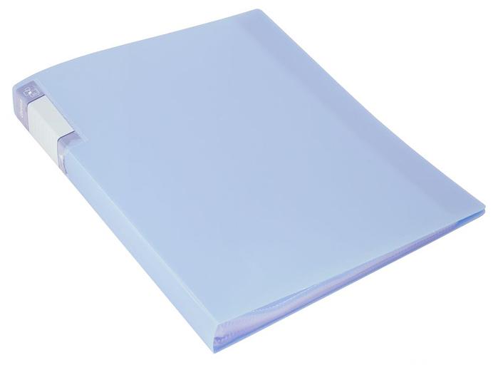 Папка с 40 прозр.вклад. Бюрократ Gems GEM40AZURE A4 пластик 0.7мм торц.карм с бум. встав голубой топаз фото 1