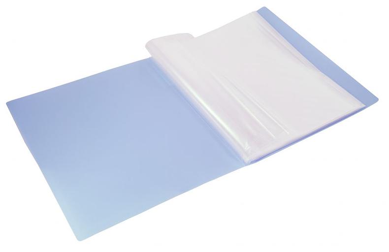 Папка с 40 прозр.вклад. Бюрократ Gems GEM40AZURE A4 пластик 0.7мм торц.карм с бум. встав голубой топаз фото 2