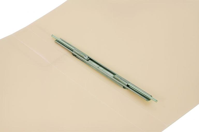 Папка метал.пруж.скоросш. Бюрократ Gems GEM07PCREAM A4 пластик 0.7мм торц.карм с бум. встав кремовый жемчуг фото 2