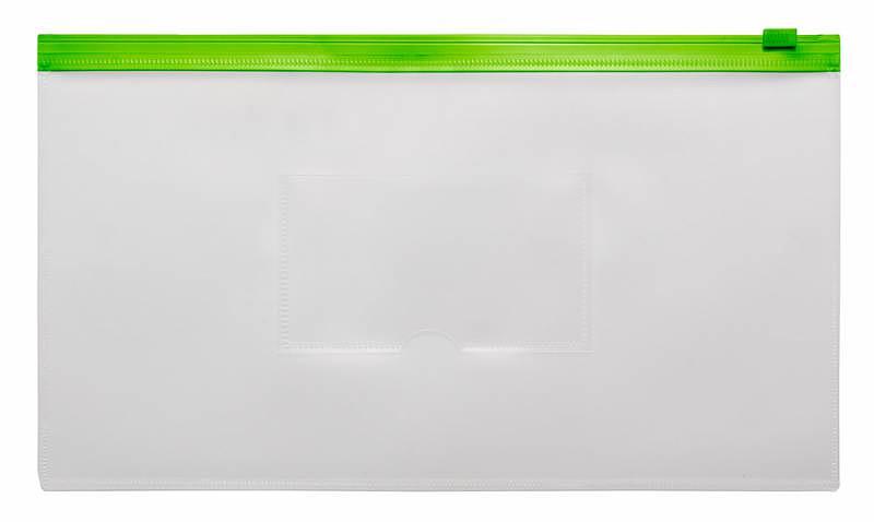 Папка на молнии ZIP Бюрократ -BPM6AGRN полипропилен 0.15мм карм.для визит. цвет молнии зеленый фото 1