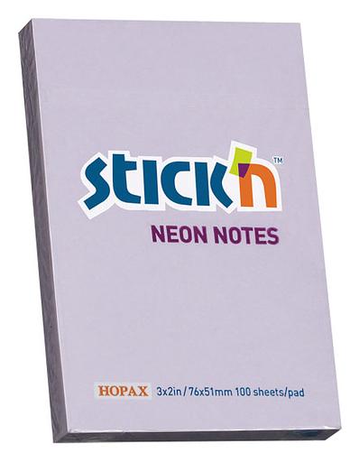 Блок самоклеящийся бумажный Stick`n 21402 51x76мм 100лист. 70г/м2 пастель сиреневый фото 1
