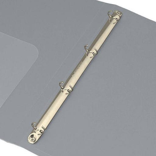 Папка на 4-х кольцах Бюрократ -0827/4RGREY A4 пластик 0.7мм кор.27мм внутр. с вставкой серый фото 2