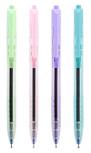 Ручка шариковая Deli EQ03236-1 Arrow авт. 0.7мм прозрачный ассорти синие чернила пластик.стакан (1шт) фото 2