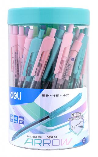 Ручка шариковая Deli EQ03236-1 Arrow авт. 0.7мм прозрачный ассорти синие чернила пластик.стакан (1шт) фото 7