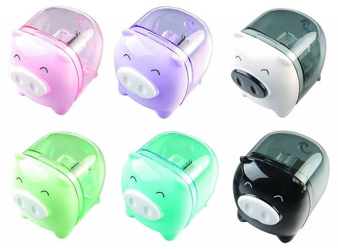 Точилка для карандашей ручная Deli Piggy E0557 1 отверстие пластик ассорти дисплей фото 1