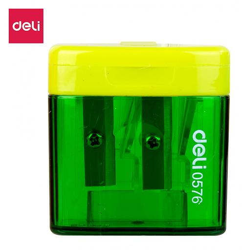 Точилка для карандашей ручная Deli E0574 Cubic 1 отверстие пластик ассорти дисплей фото 3