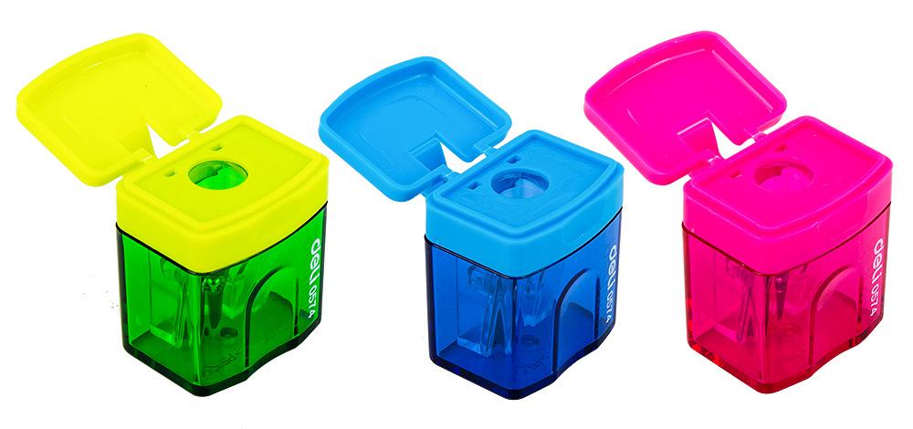 Точилка для карандашей ручная Deli E0574 Cubic 1 отверстие пластик ассорти дисплей фото 5