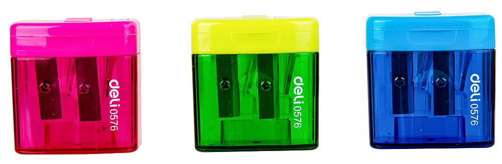 Точилка для карандашей ручная Deli E0574 Cubic 1 отверстие пластик ассорти дисплей фото 6