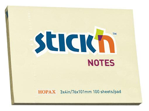 Блок самоклеящийся бумажный Stick`n 21008 76x101мм 100лист. 70г/м2 пастель желтый фото 1