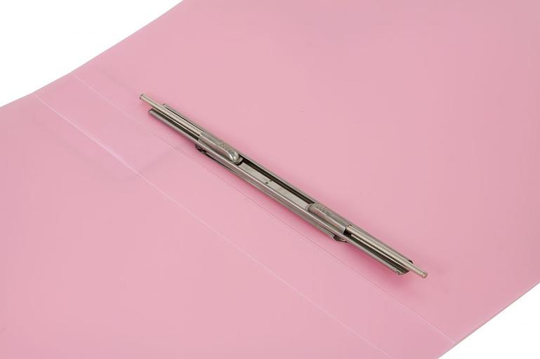 Папка метал.пруж.скоросш. Бюрократ Gems GEM07PPIN A4 пластик 0.7мм торц.карм с бум. встав розовый аметист фото 2