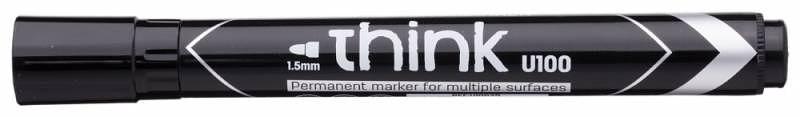 Маркер перманентный Deli EU10020 Think круглый пиш. наконечник 1.5мм черный фото 1