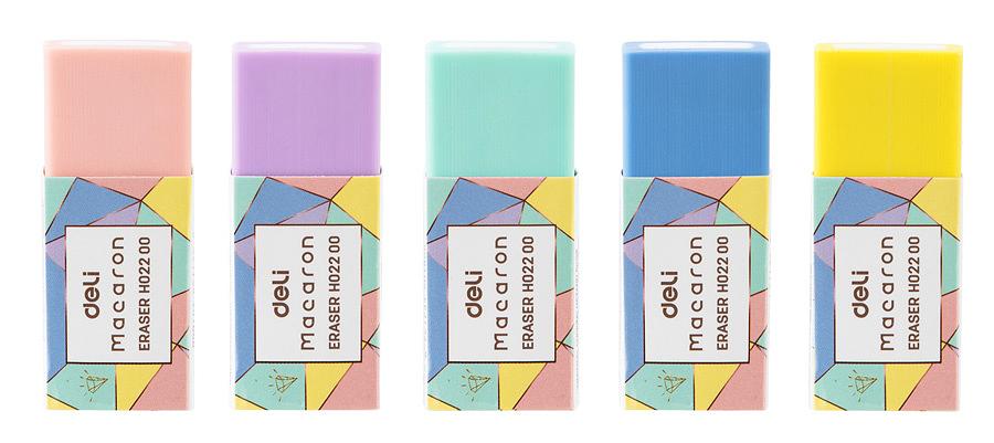 Ластик Deli EH02200 Macaron 50x20x11мм ассорти пласт.туб. фото 2