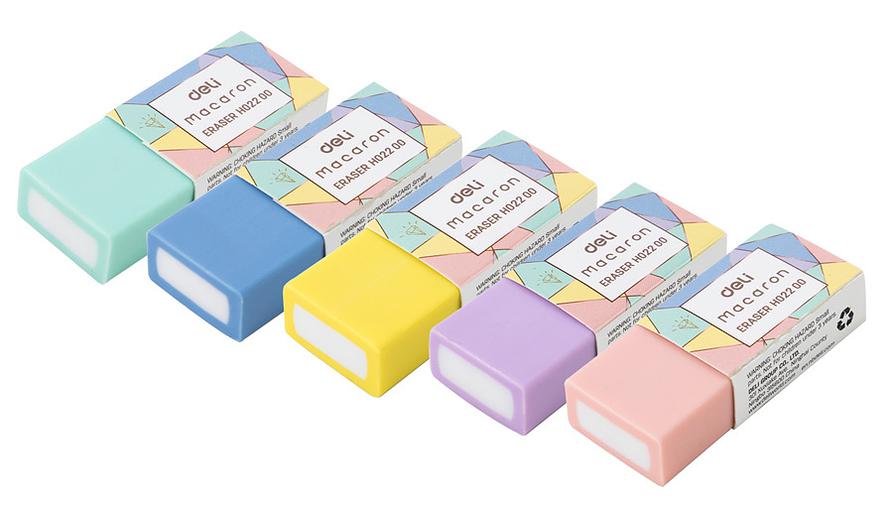 Ластик Deli EH02200 Macaron 50x20x11мм ассорти пласт.туб. фото 3