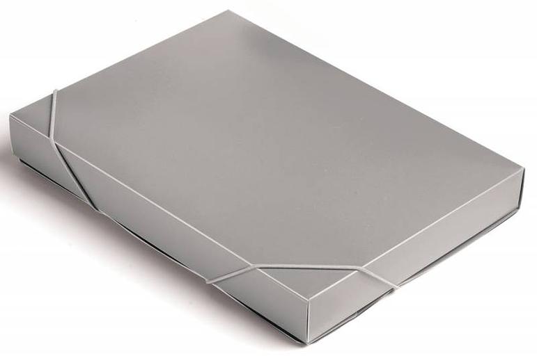 Папка-короб на резинке Бюрократ -BA40/07GREY пластик 0.7мм корешок 40мм A4 серый фото 1