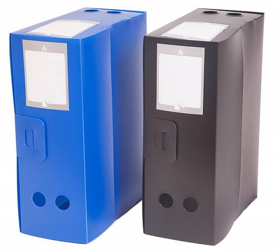 Короб архивный вырубная застежка Бюрократ -BA120BLUE пластик 1мм корешок 120мм 330х245мм синий фото 3