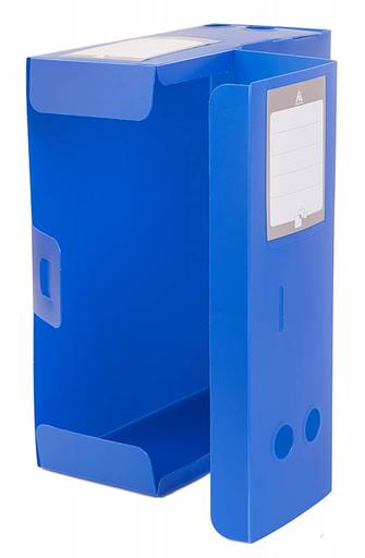 Короб архивный вырубная застежка Бюрократ -BA120BLUE пластик 1мм корешок 120мм 330х245мм синий фото 4