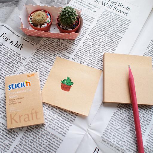 Блок самоклеящийся бумажный Stick`n 21639 76x76мм 100лист. 62г/м2 Kraft Notes фото 4