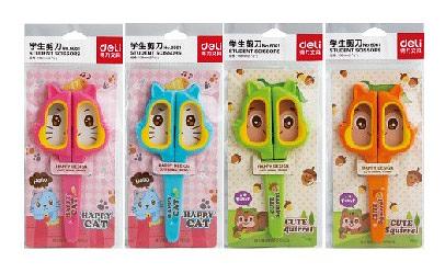 Ножницы Deli 6061 Happy Cat детские 138мм ТПЭ сталь ассорти фото 1