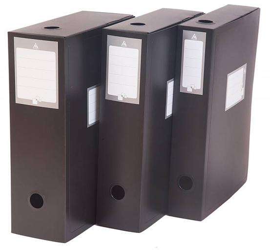 Короб архивный вырубная застежка Бюрократ -BA100/08BLCK пластик 0.8мм корешок 100мм 330х245мм черный фото 3