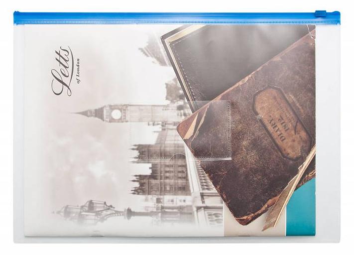 Папка на молнии ZIP Бюрократ -BPM4ARED A4+ полипропилен 0.15мм карм.для визит. цвет молнии красный фото 2