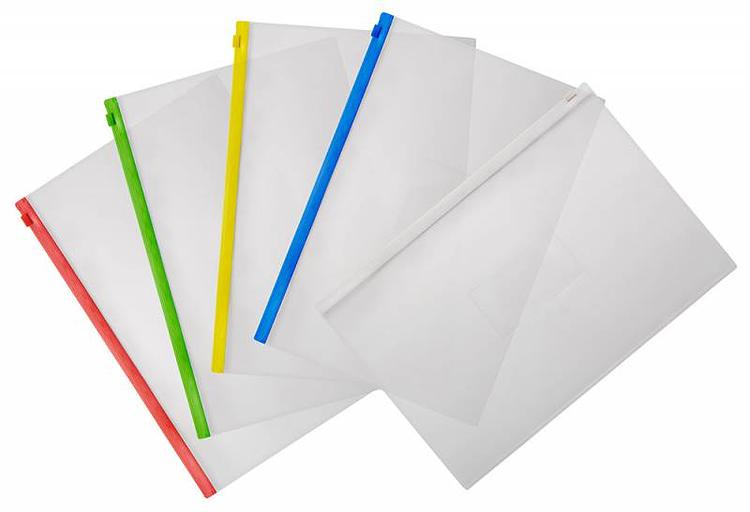 Папка на молнии ZIP Бюрократ -BPM4AYEL A4+ полипропилен 0.15мм карм.для визит. цвет молнии желтый фото 3